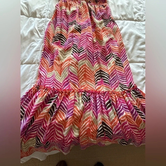 Trina Turk Silk Halter Ruched Maxi Dress Ruffle bottom NEW Size 12 - Picture 5 of 10